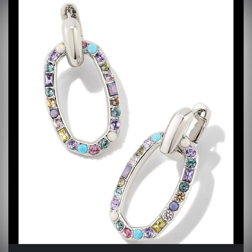 Kendra Scott Devin Crystal Link earrings.